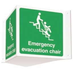 Essentials Emergency Evacuation Chair Projecting Sign (3D) 200mm x 400mm