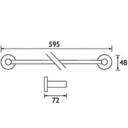 Bristan  Round Towel Rail Gun Metal Grey 595mm x 72mm x 48mm