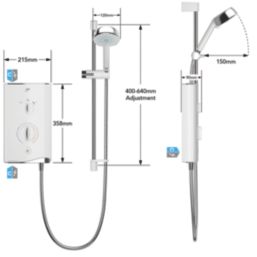 Mira Sport White/Chrome 9kW Thermostatic Electric Shower