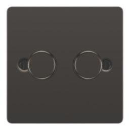 LAP  2-Gang 2-Way LED Dimmer Switch  Black Nickel with Colour-Matched Inserts
