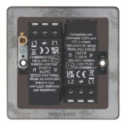 LAP  2-Gang 2-Way LED Dimmer Switch  Black Nickel with Colour-Matched Inserts