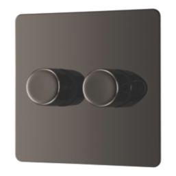 LAP  2-Gang 2-Way LED Dimmer Switch  Black Nickel with Colour-Matched Inserts