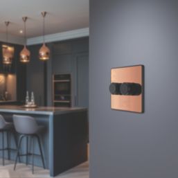 British General Evolve 2-Gang 2-Way LED Dimmer Switch  Copper with Black Inserts