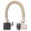 ETAL Freeflow Matt Black Square Head Bath Overflow Filler Tap  With Clicker Waste