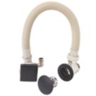 ETAL Freeflow Matt Black Square Head Bath Overflow Filler Tap  With Clicker Waste