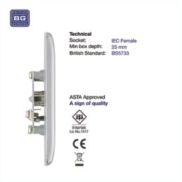 British General Nexus Metal 1-Gang Coaxial TV / FM Socket Brushed Steel