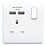British General 800 Series 13A 1-Gang SP Switched Socket + 2.1A 10.5W 2-Outlet Type A USB Charger White