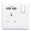 British General 800 Series 13A 1-Gang SP Switched Socket + 2.1A 10.5W 2-Outlet Type A USB Charger White