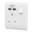 British General 800 Series 13A 1-Gang SP Switched Socket + 2.1A 10.5W 2-Outlet Type A USB Charger White