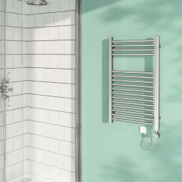 Flomasta 800mm x 500mm 853BTU Chrome Flat Electric Towel Radiator