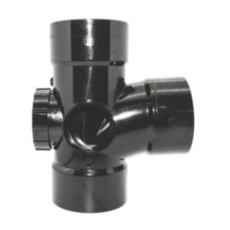 FloPlast  Solvent Weld 92.5° Double Socket Access Branch Black 110mm