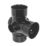 FloPlast  Solvent Weld 92.5° Double Socket Access Branch Black 110mm