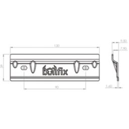 Bullfix SOL-BRK-U4 Plasterboard Kitchen Cabinet Mounting Kit 40mm x 130mm 4 Pack