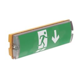 Lexco  Indoor & Outdoor Maintained or Non-Maintained Emergency Rectangular LED Bulkhead Yellow 3.5W 150lm