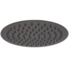 Highlife Bathrooms  Swivel & Tilt Round Rainfall Shower Head Matt Black 200mm