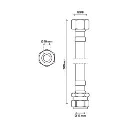 Essentials Flexible Tap Connector 15mm x 3/8" x 300mm