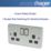Hager Sollysta WRSS82BSB  13A 2-Gang 2P+E Switched Socket Brushed Stainless Steel  with Black Inserts