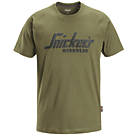 Snickers 2590 Logo Short Sleeve T-Shirt Khaki Green Medium 39" Chest