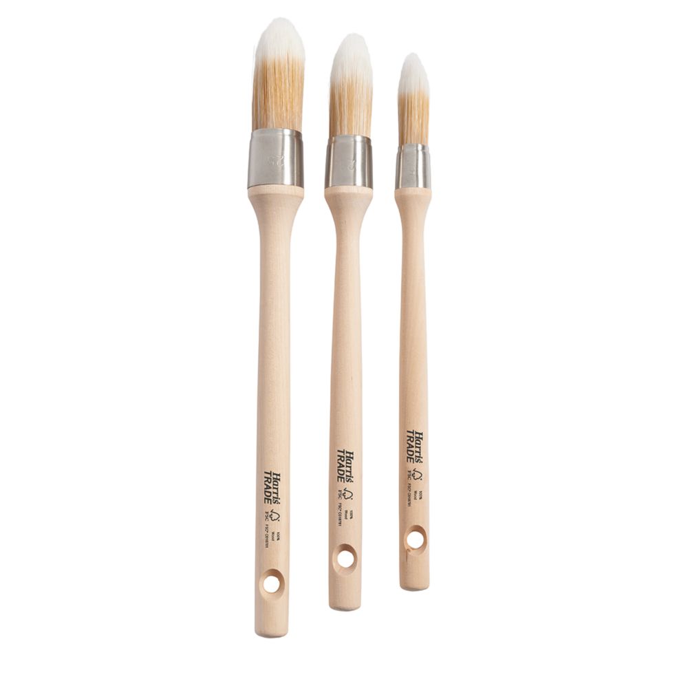 Harris Trade Waxing Sash Paint Brushes 3 Piece Set Screwfix