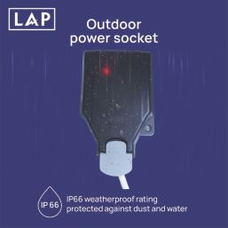 LAP  IP66 13A 1-Gang 2P+E Weatherproof Outdoor Switched Socket
