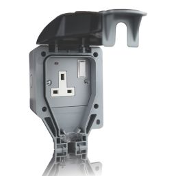 LAP  IP66 13A 1-Gang 2P+E Weatherproof Outdoor Switched Socket