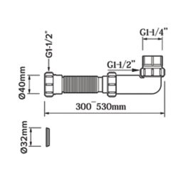 Flomasta 1 1/4-1 1/2"  Rigid Space-Saving Waterless Trap