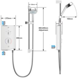 Mira Sport White/Chrome 9.8kW  Electric Shower