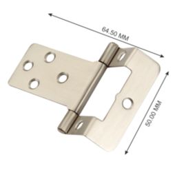 Smith & Locke Satin Nickel  Door Hinge 50mm x 64.6mm 2 Pack