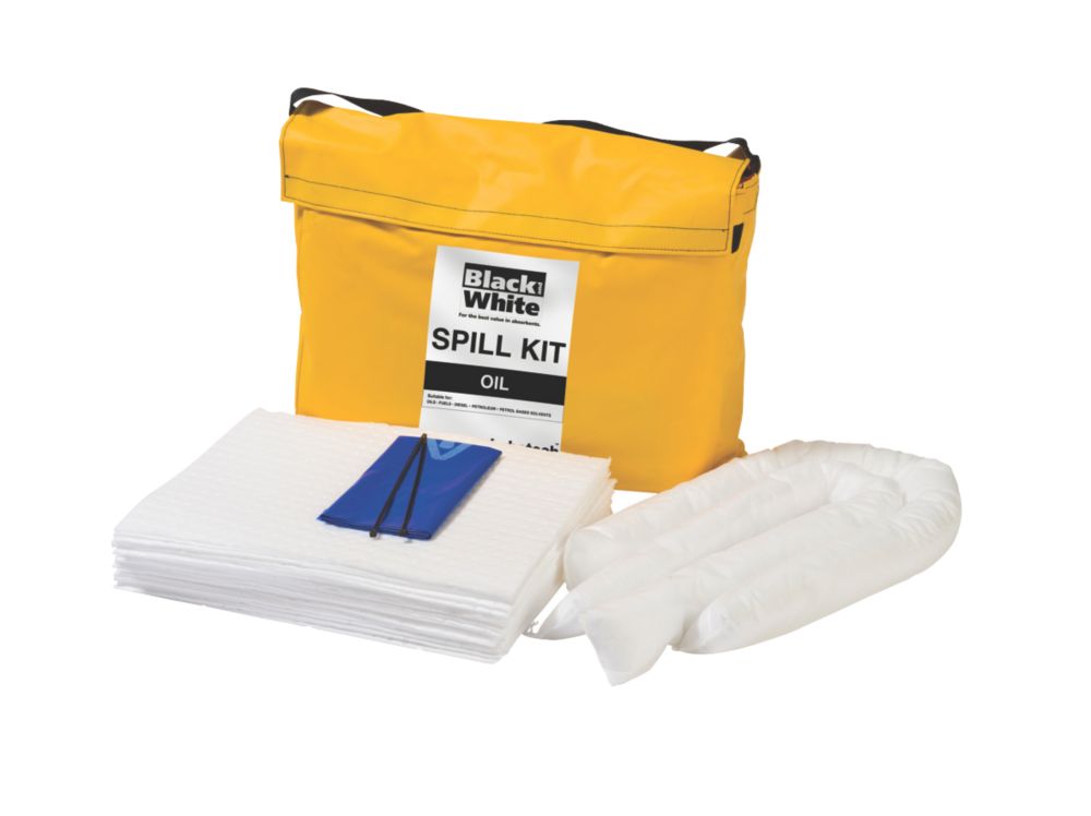 Lubetech Black & White 50Ltr Oil Spill Response Kit Screwfix