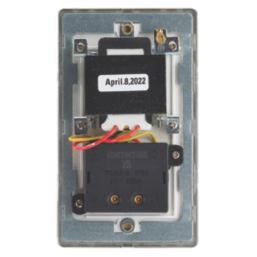 Contactum Lyric 2-Gang Dual Voltage Shaver Socket 115 - 230V Brushed Steel with White Inserts