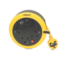 Stanley 13A 4-Gang 5m  Cable Reel + 2.1A 2-Outlet Type A USB Charger 240V