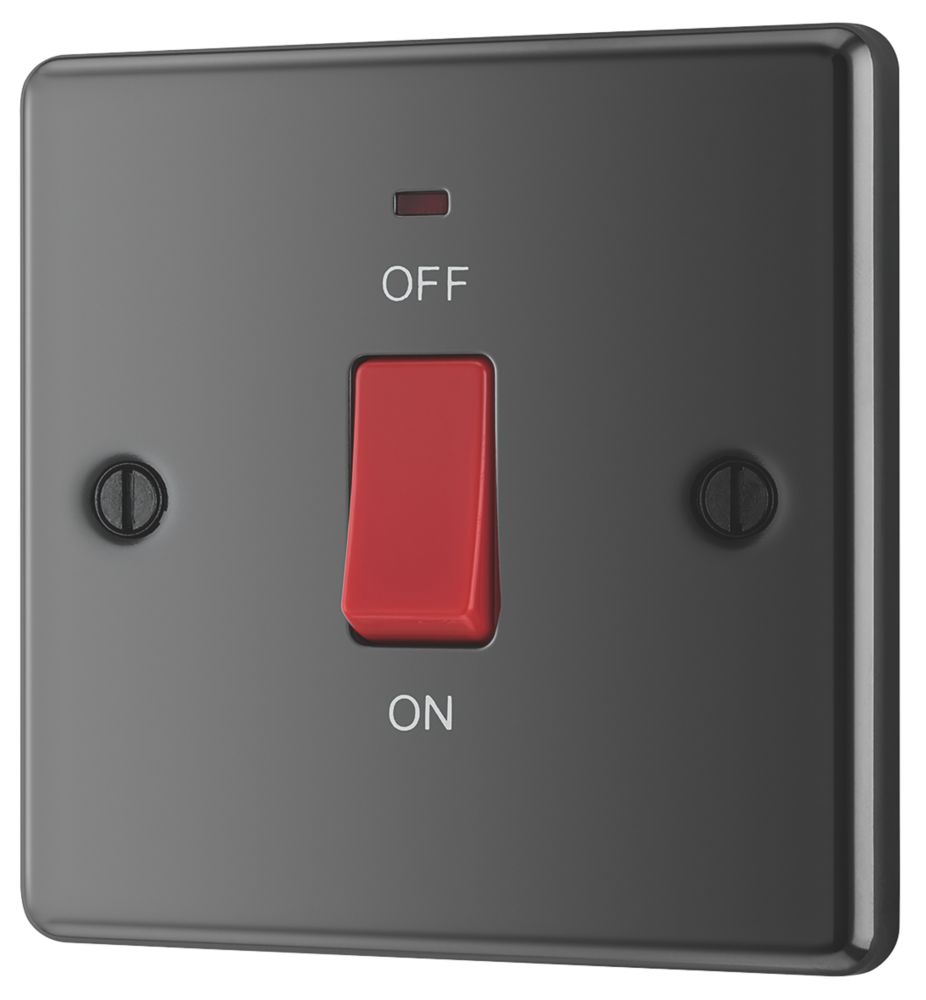 LAP 45A 1-Gang DP Cooker Switch Black Nickel with LED | Switches ...