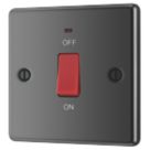 LAP  45A 1-Gang DP Cooker Switch Black Nickel with LED