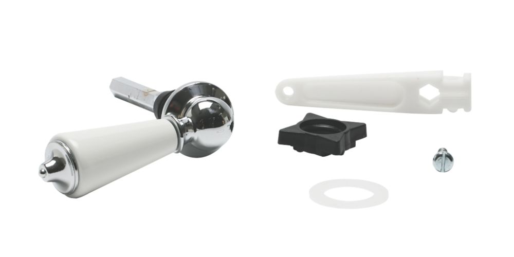 Euroflo SingleFlush Cistern Lever Chrome/white Screwfix