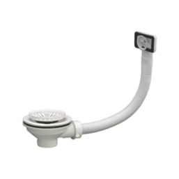 ETAL Sink Strainer Waste with Overflow White 90mm