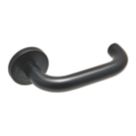 Eclipse Precision Safety Fire Rated Lever on Rose Door Handle Pair Matt Black