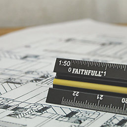 Faithfull Tri-Scale Engineer Aluminium Ruler 11 3/4" (300mm)