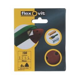 Flexovit Delta A203F 120 Grit 6-Hole Punched Multi-Material Sanding Triangles 95mm x 95mm 6 Pack