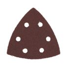 Flexovit Delta A203F 120 Grit 6-Hole Punched Multi-Material Sanding Triangles 95mm x 95mm 6 Pack