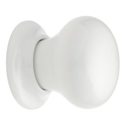 Essentials Porcelain Mortice Knobs 60mm Pair White