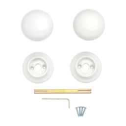 Essentials Porcelain Mortice Knobs 60mm Pair White