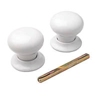 Porcelain Mortice Knobs Pair White 60mm
