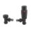 ETAL Danva 15mm x 1/2" Anthracite Angled & L/S Modern Thermostatic Radiator Valve & Lockshield