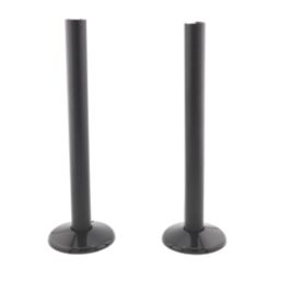 ETAL Danva 15mm x 1/2" Anthracite Angled & L/S Modern Thermostatic Radiator Valve & Lockshield