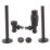 ETAL Danva 15mm x 1/2" Anthracite Angled & L/S Modern Thermostatic Radiator Valve & Lockshield