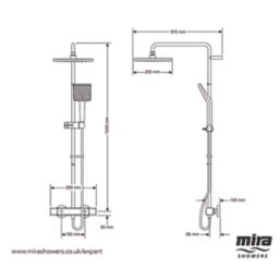 Mira Honesty ERD Rear-Fed Exposed Chrome Thermostatic Diverter Mixer Shower