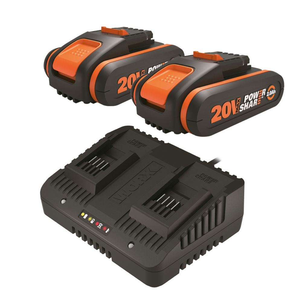 Worx WG927E 20V 2 x 2.0Ah Lithium PowerShare Cordless 40V Lawn