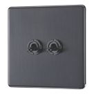 LAP  20A 16AX 2-Gang 2-Way Toggle Switch  Slate Grey