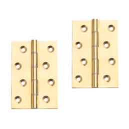 Polished Brass  Washered Butt Hinges 102mm x 67mm 2 Pack