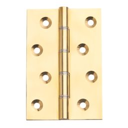 Polished Brass  Washered Butt Hinges 102mm x 67mm 2 Pack
